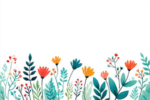 Vibrant watercolor floral border in, a Nature Photo by MistyDay