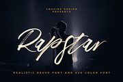 Rapstar Brush & SVG Font, a Script Font by Cruzine (Thumbnail 1 of 13)