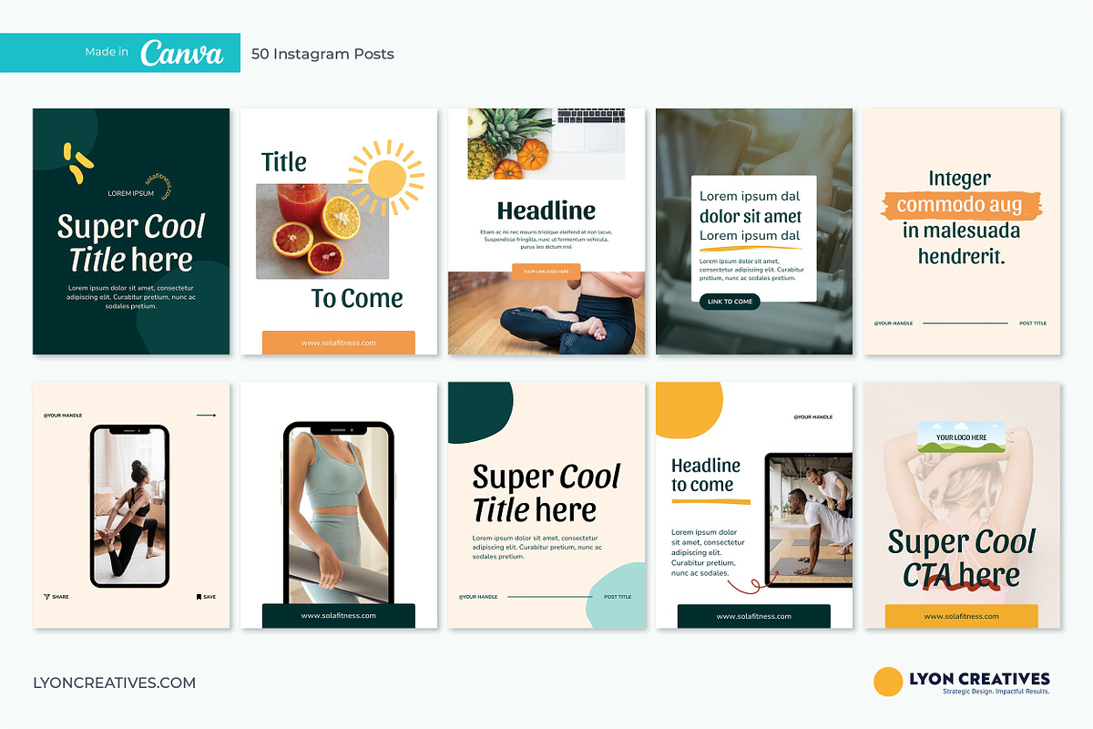 50 Bold Canva Instagram Templates, a Templates & Theme by LyonCreatives (Photo 2 of 7)
