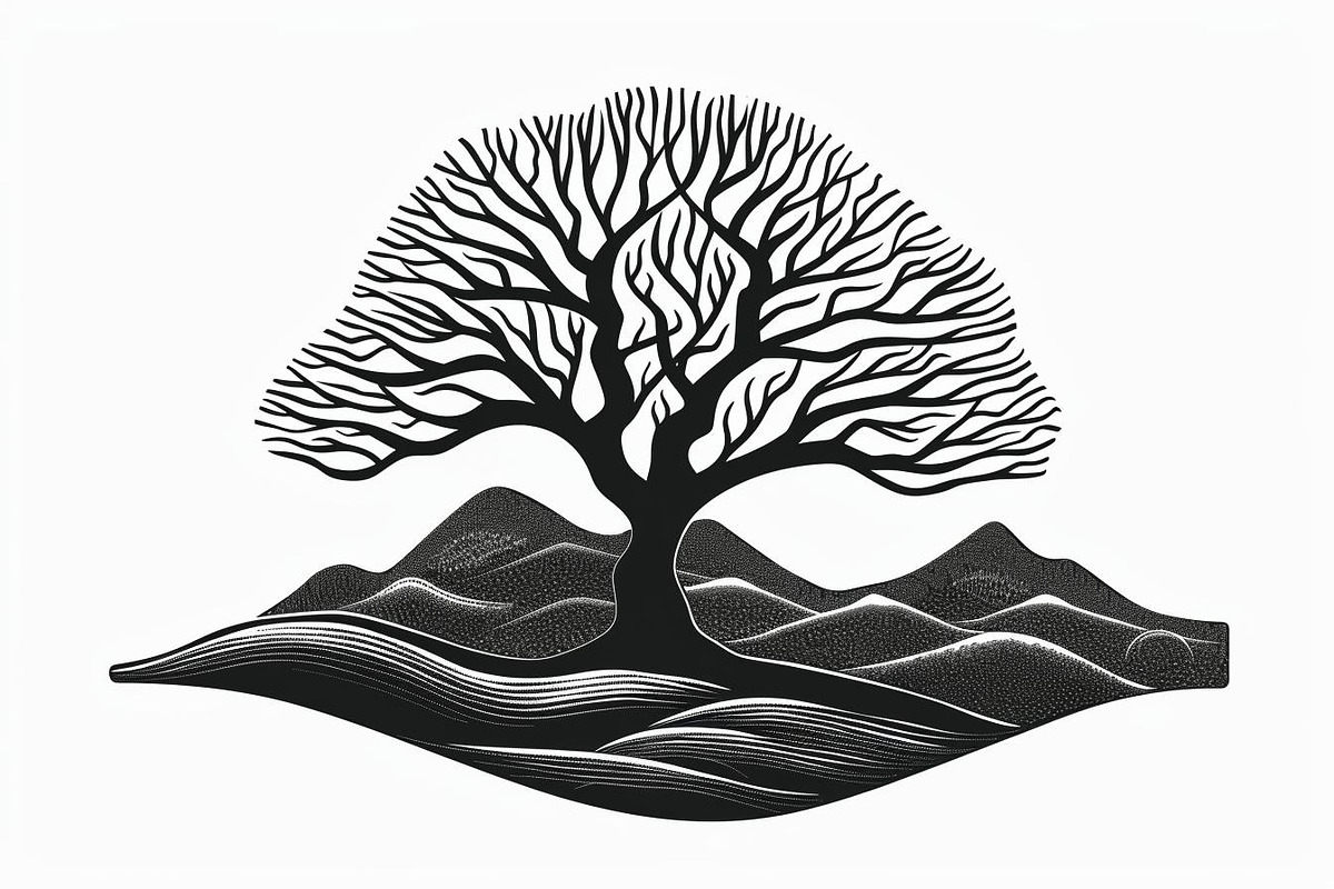 Majestic Mountain and Tree Vector, an Object Graphic by jahid234 (Photo 7 of 11)