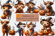 Halloween Highland Cow Sublimation, an Illustration by Creative Art (Thumbnail 1 of 4)