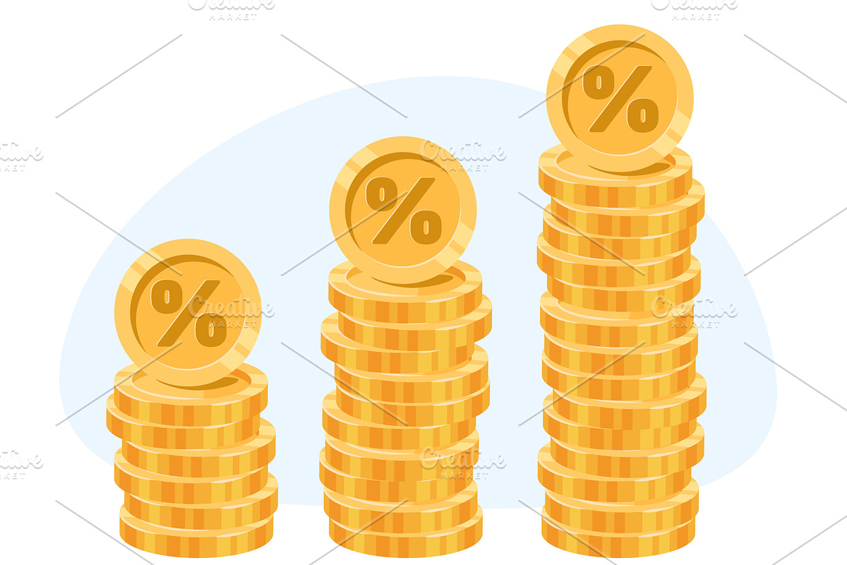 Interest rate increase due to, a Finance Illustration by Vectorbuum