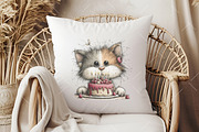 Whimsical Birthday Cat Clipart, an Illustration by OK Design (Thumbnail 5 of 6)