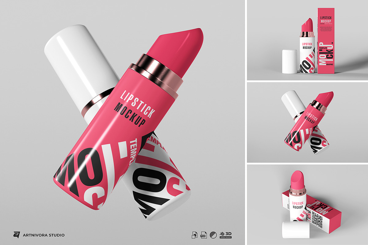 Cosmetic - Lipstick Mockup Sets, a Cups & Container Mockup by Artnivora.Std (Photo 1 of 4)