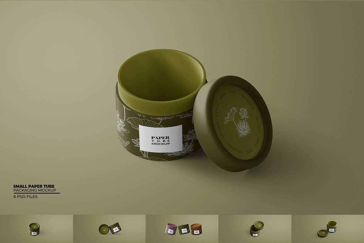 Small Paper Tube Packaging Mockup, a Packaging Mockup by Sheikhadesign (Photo 1 of 11)