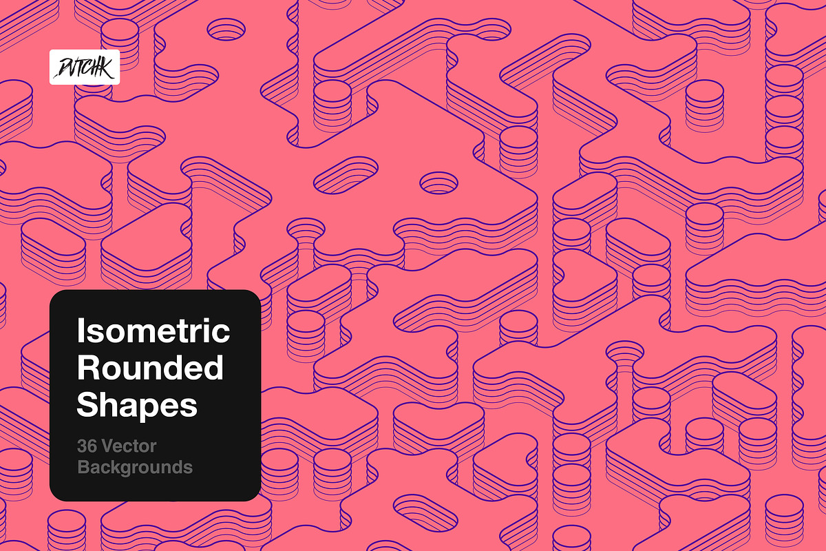 Isometric Rounded Shapes, a Background Graphic by dvtchk (Photo 1 of 15)
