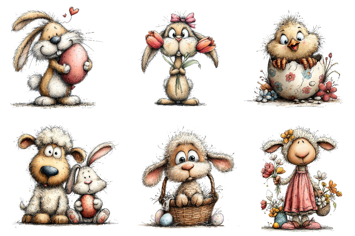 Watercolor Easter Animals clipart, an Illustration by CreationArt (Photo 5 of 6)