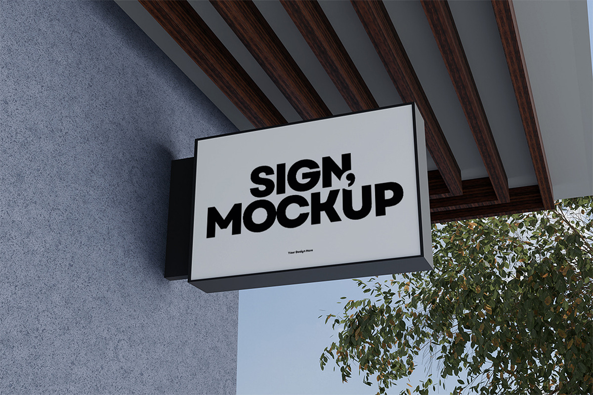 Sign Mockup, an Advertising Mockup by xavier_studio (Photo 5 of 5)
