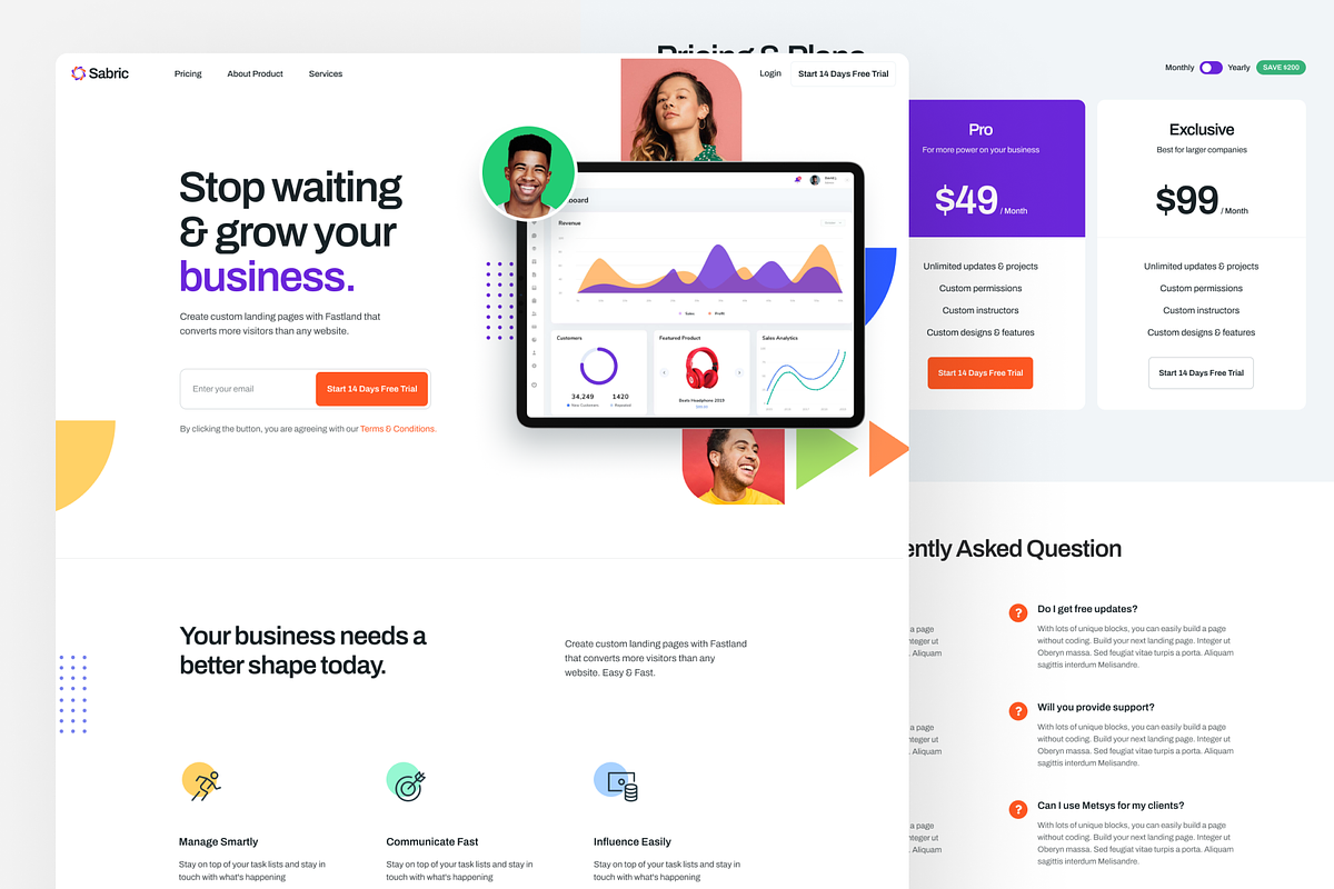 Sabric - SaaS Figma Template, an UI Kit Template by FinestDevs (Photo 5 of 8)
