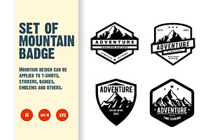 mountain badge design vector, a Templates & Theme by grindstudio