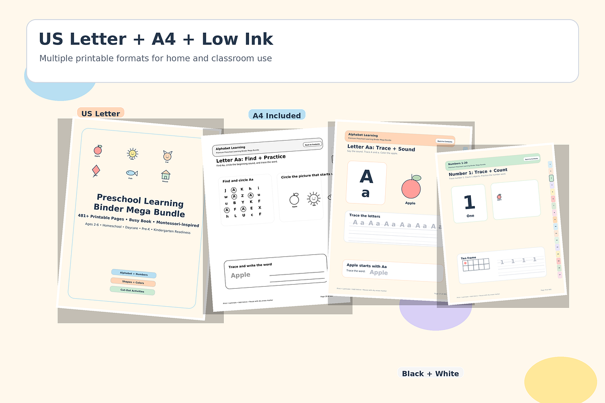 Preschool learning binder, a Stationery Template by HeavensStar (Photo 8 of 10)