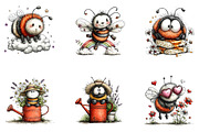 Whimsical spring bee clipart, an Illustration by CreationArt (Thumbnail 7 of 7)