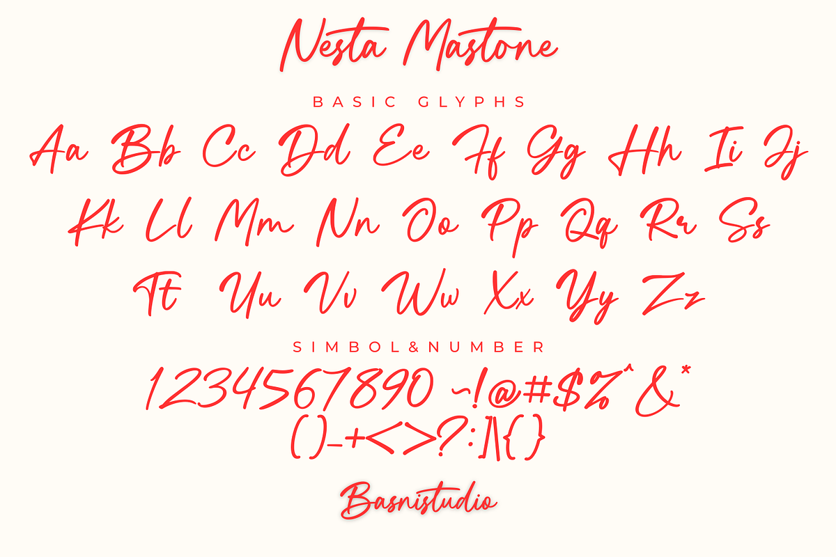 Nesta Mastone a Handwritten Font, a Handwritten Font by Basnistudio (Photo 11 of 14)