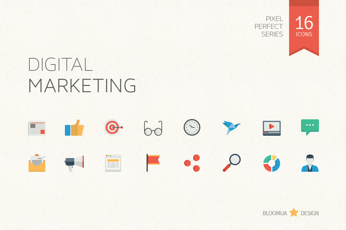 Digital Marketing Flat Icons