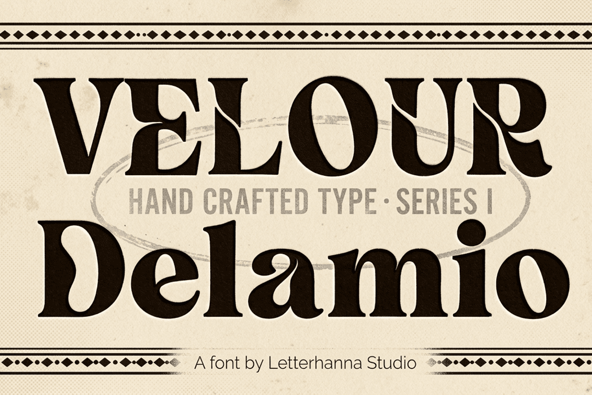 Velour Delamio Font, a Serif Font by Letterhanna Studio (Photo 1 of 11)