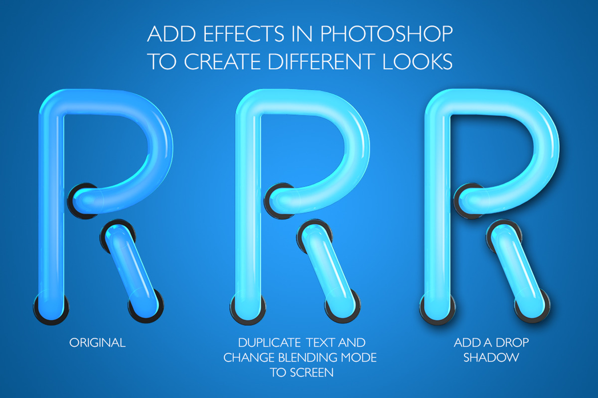 BLUE NEON - Colour font preview 4