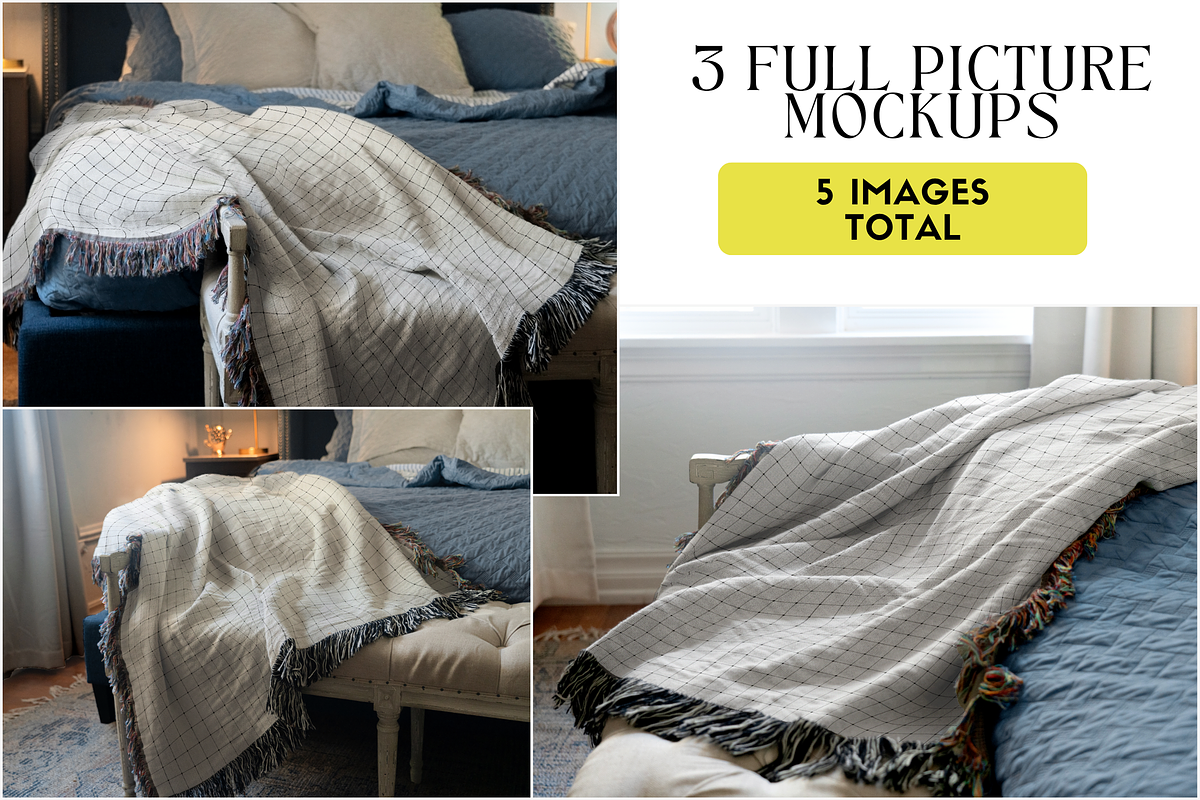 Woven Throw Mockup Bundle - Slumber, a Household Mockup by VisualGrid (Photo 3 of 10)
