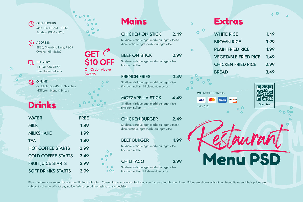 Restaurant Menu PSD, a Templates & Theme by Artbeaut
