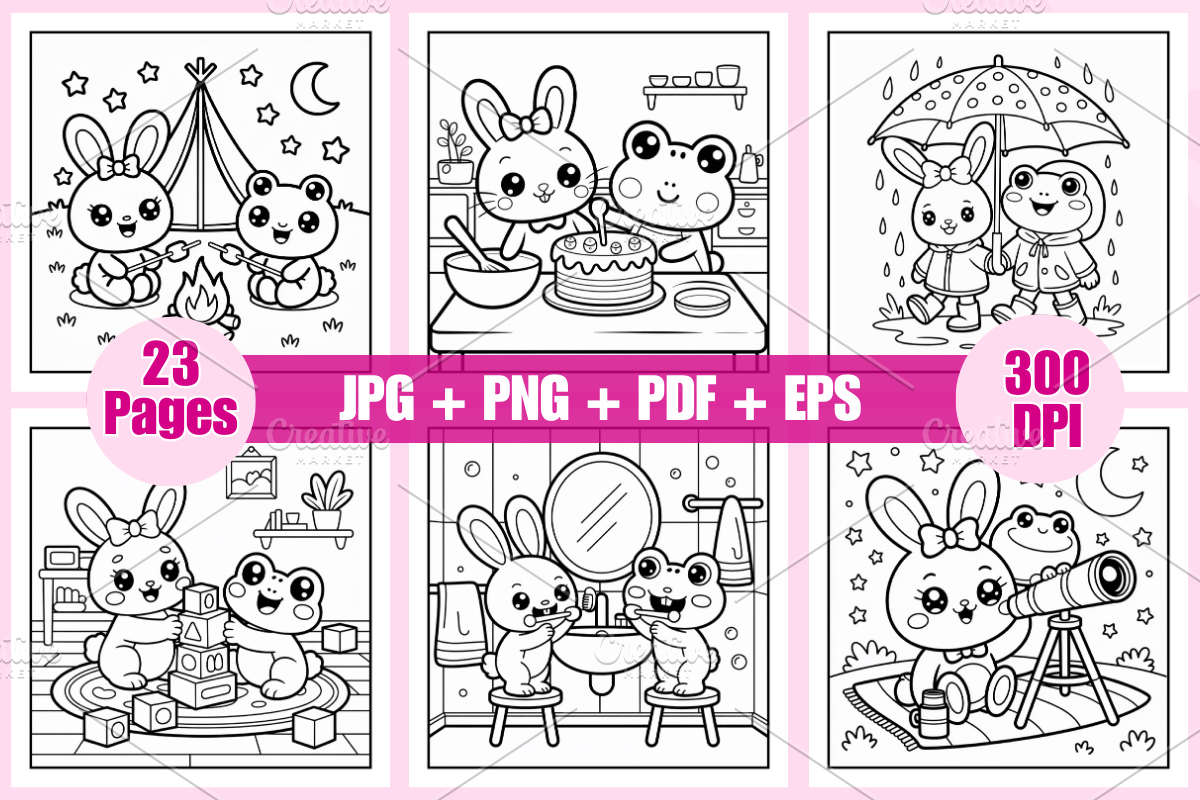 Bunny And Frog Friends For Kids, an Animal Illustration by Coco Bloom (Photo 2 of 3)