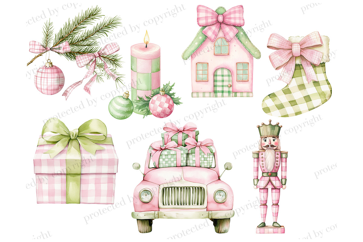 Coquette Christmas Clipart, a Seasonal Illustration by GlamArtZhanna (Photo 4 of 6)