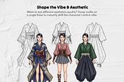 Kimono Stamps for Procreate & CSP, a Brush Add-On by Selentaori Studio (Thumbnail 10 of 12)