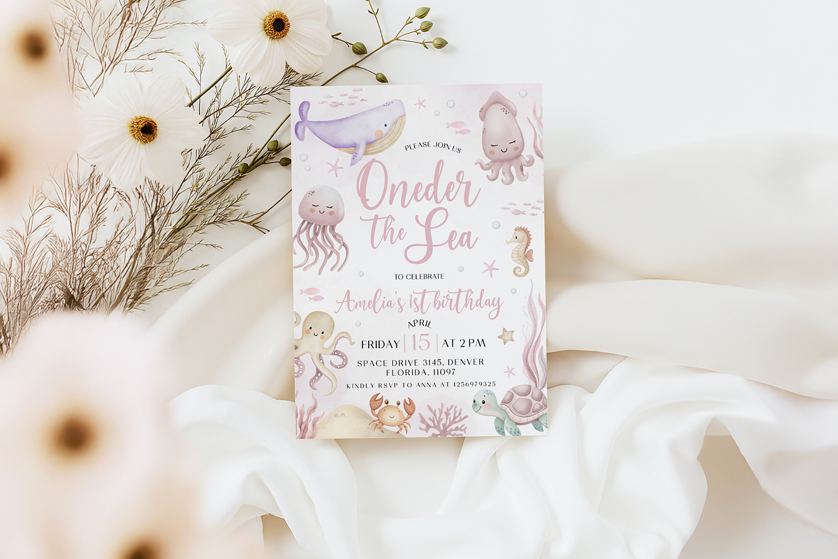 Under the Sea 1st Birthday, an Invitation Template by Digital_Mind (Photo 5 of 5)