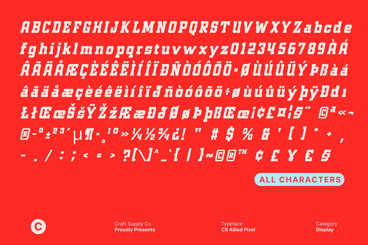 CS Allied Pixel, a Slab Serif Font by Craft Supply Co. (Photo 8 of 8)