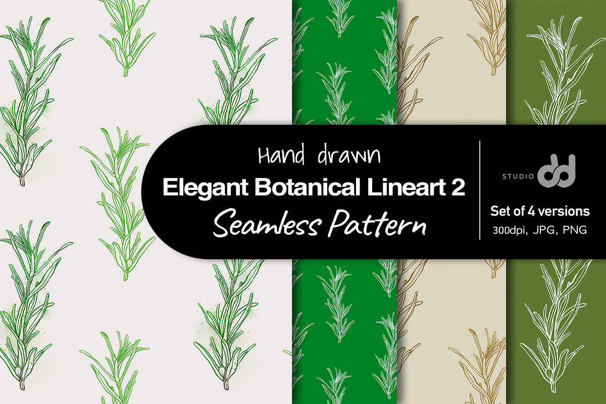 Elegant Botanical Lineart 2, a Pattern Graphic by studio_dd (Photo 1 of 7)