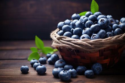 Fresh blueberries in a basket on a w, a Photo by Iftikhar Alam