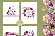 Violet Watercolor Floral Set, an Illustration by Anis Illustration (Thumbnail 6 of 10)