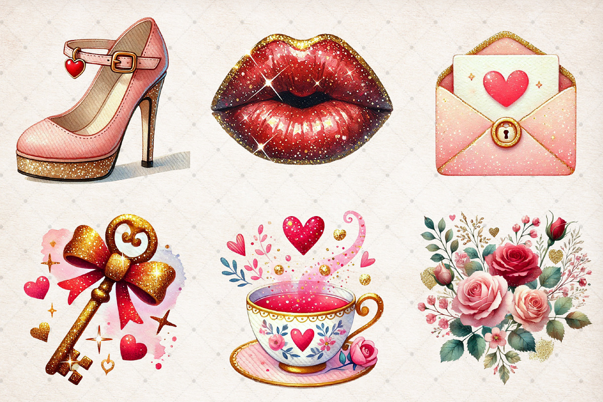 Girly Glitter Coquette Valentine PNG, an Illustration by SinaCreation (Photo 4 of 5)