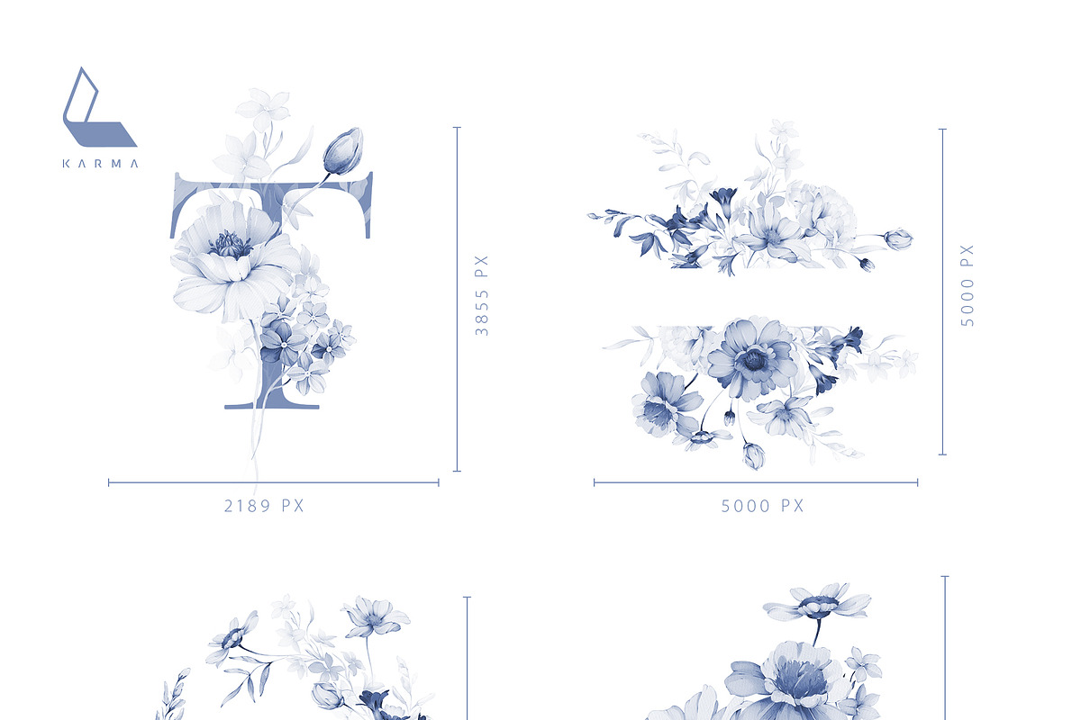Gwinnett | Indigo | Botanical set, a Decorative Illustration by Karma (Photo 13 of 16)