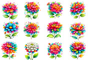Whimsical Spring Dahlia Flower Clipa, an Illustration by Designworld (Thumbnail 3 of 5)
