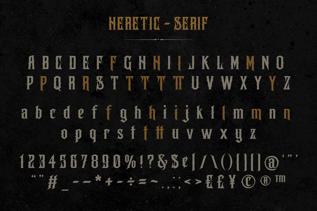 Heretic Blackletter Font Family, a Blackletter Font by StockMamba (Photo 9 of 13)