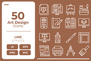 Art and Design Icon Pack, an Outline Icon by Tekuni (Thumbnail 1 of 10)