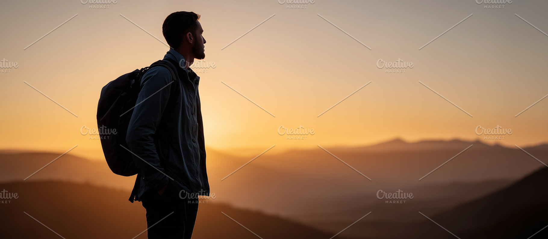 A lone hiker stands in silhouette, a Person Photo by MistyDay