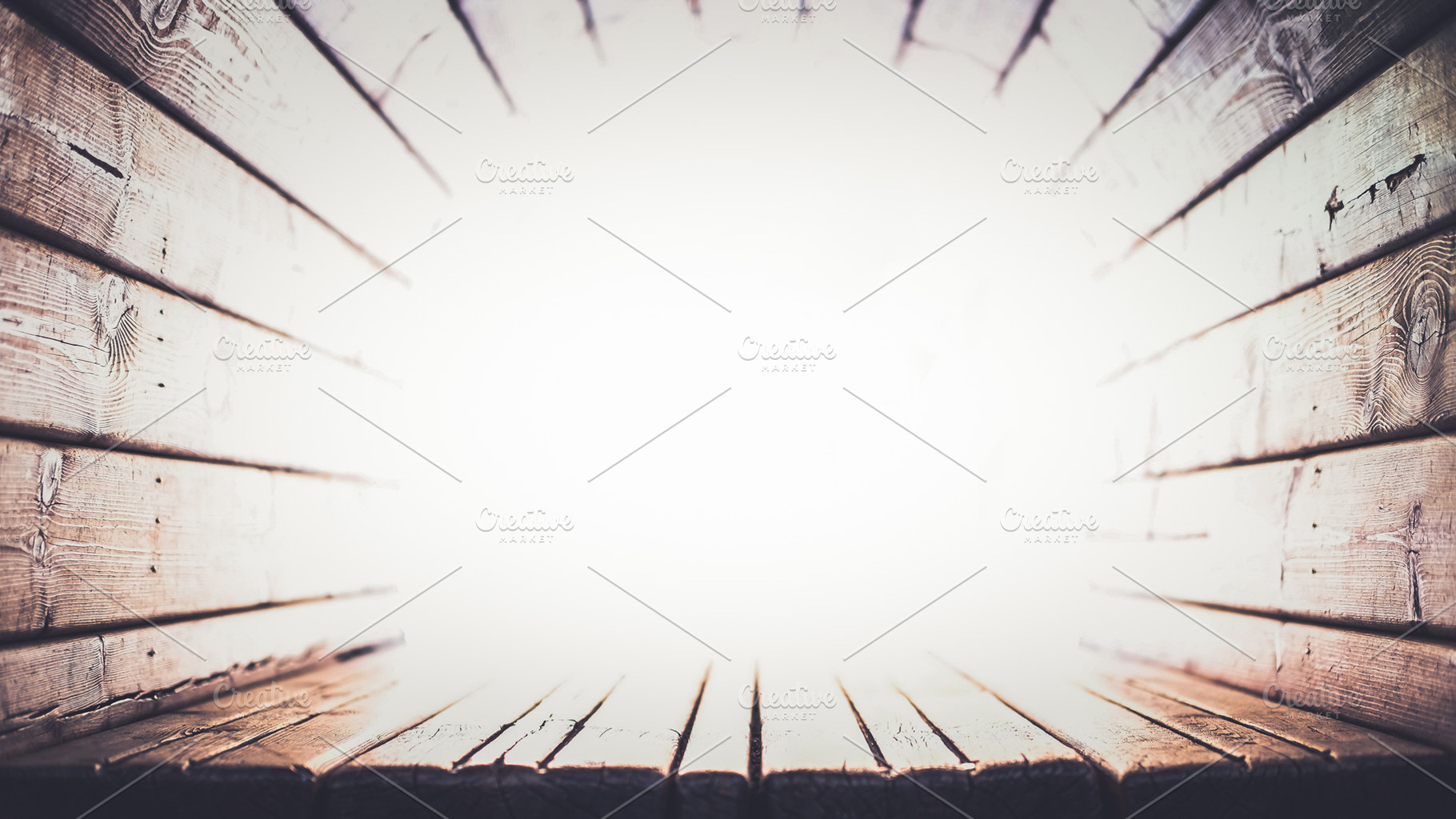Wooden tunnel towards white light, an Abstract Photo by mikelju's point of view