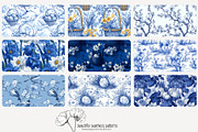 70 blue Easter toile repeat pattern, a Pattern Graphic by Poppy Lane Studio (Thumbnail 6 of 10)