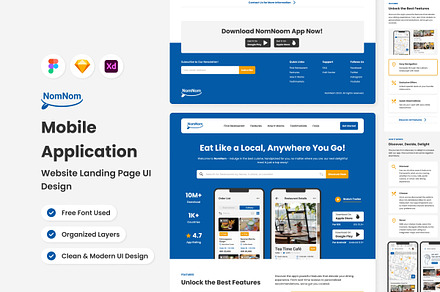 NomNom - Mobile App Website Landing, a Landing Page Template by twinstd
