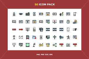 Videoblog icons, an Outline Icon by Wencory