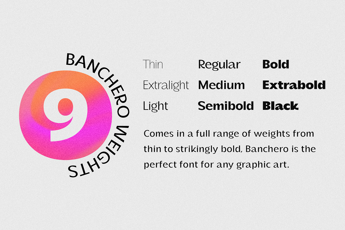 Banchero - Modern Sans Family, a Sans Serif Font by Jehoo Creative (Photo 7 of 12)