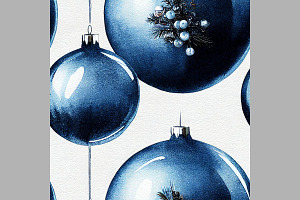 Blue Christmas Decorations. Seamless