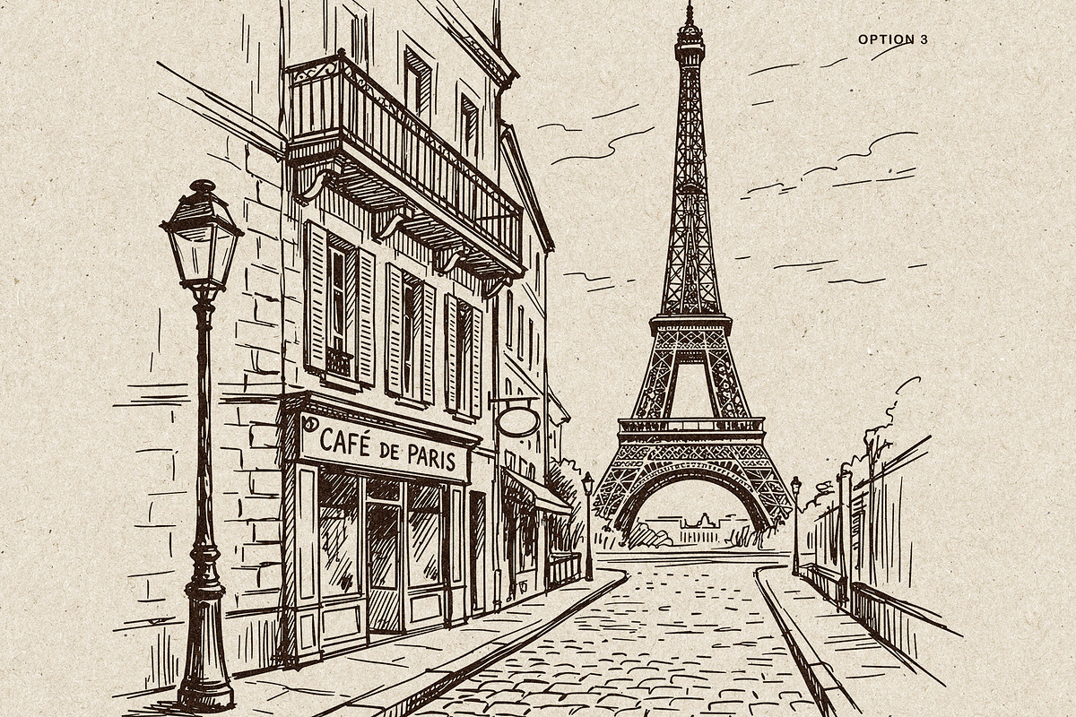 Parisian Streets Urban Sketch, a Background Graphic by Alara Studio (Photo 5 of 9)