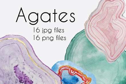 Hand Painted Watercolor Agates