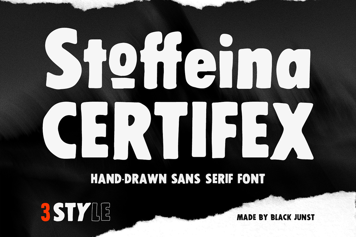 Stoffeina Certifex – Hand-Drawn Font, a Sans Serif Font by Black Junst (Photo 1 of 7)