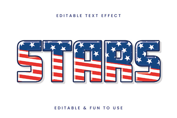 USA Flag Pattern 3D Text Effect preview 3