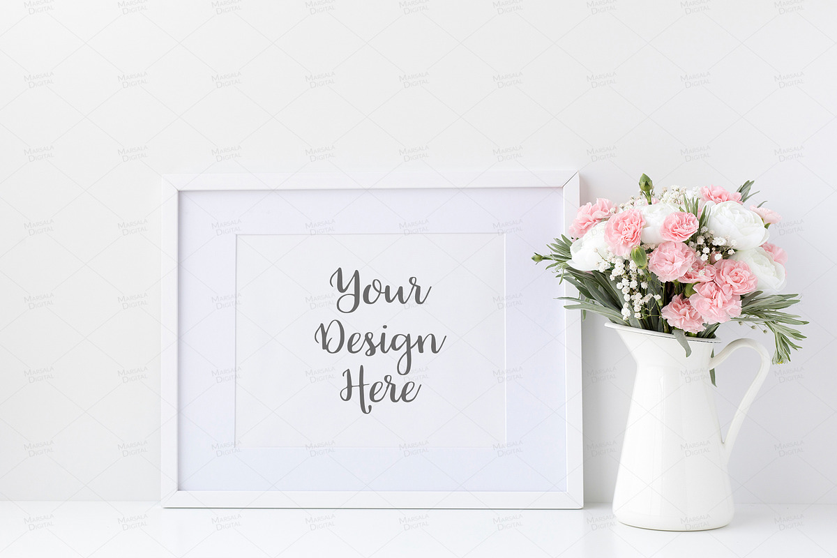 White Frame Mockup Bundle Set of 10, a Print Template by Marsala Digital (Photo 3 of 11)