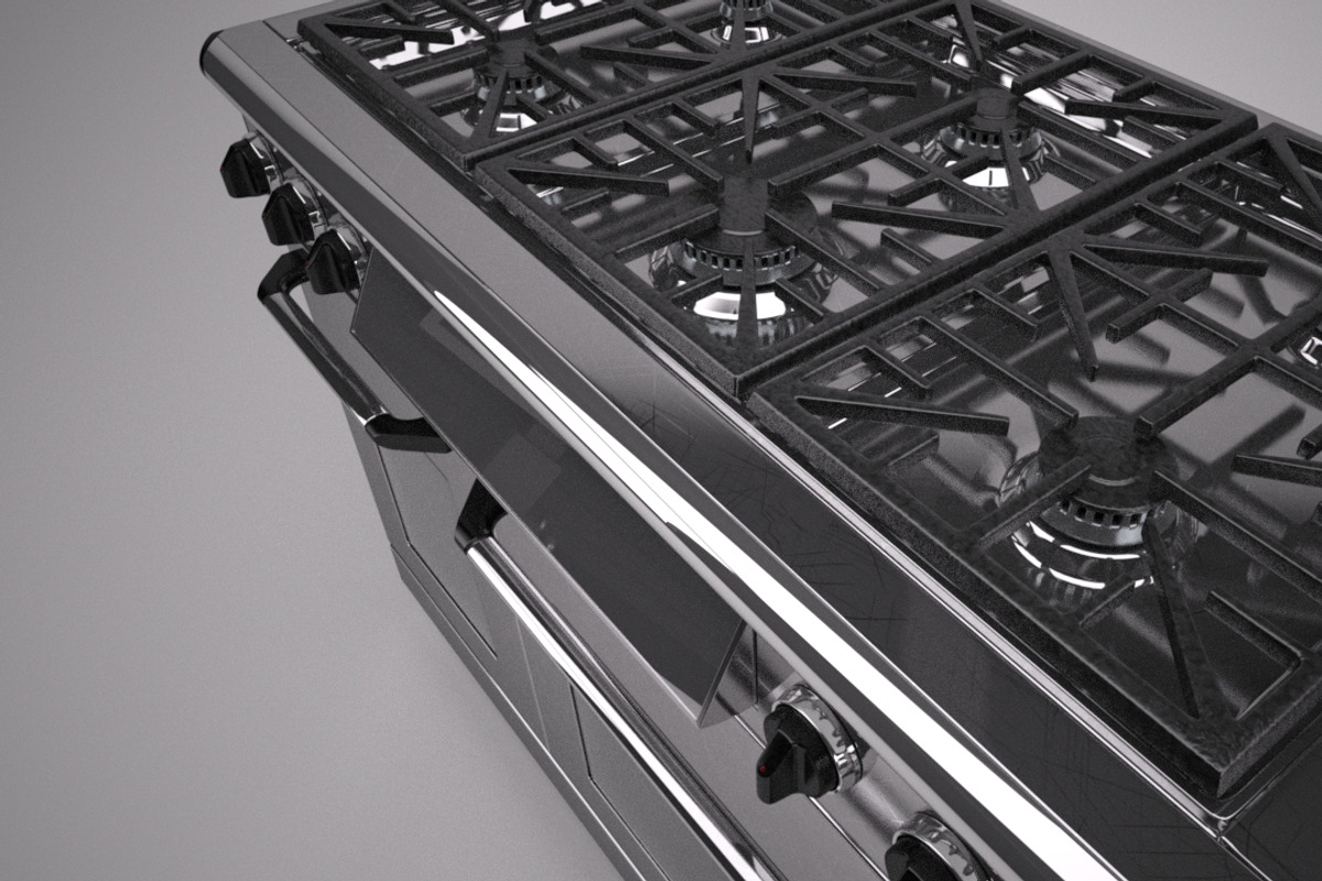 48 inch Gas Range Cooker, a Furniture 3D Model by kjpargeterimages (Photo 4 of 12)