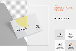 A6 Single Page Flyer Mockups