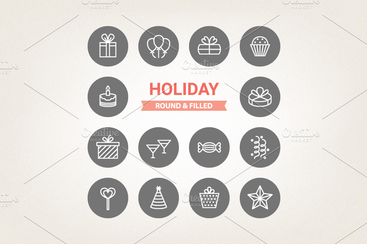 Circle holiday icons preview 4